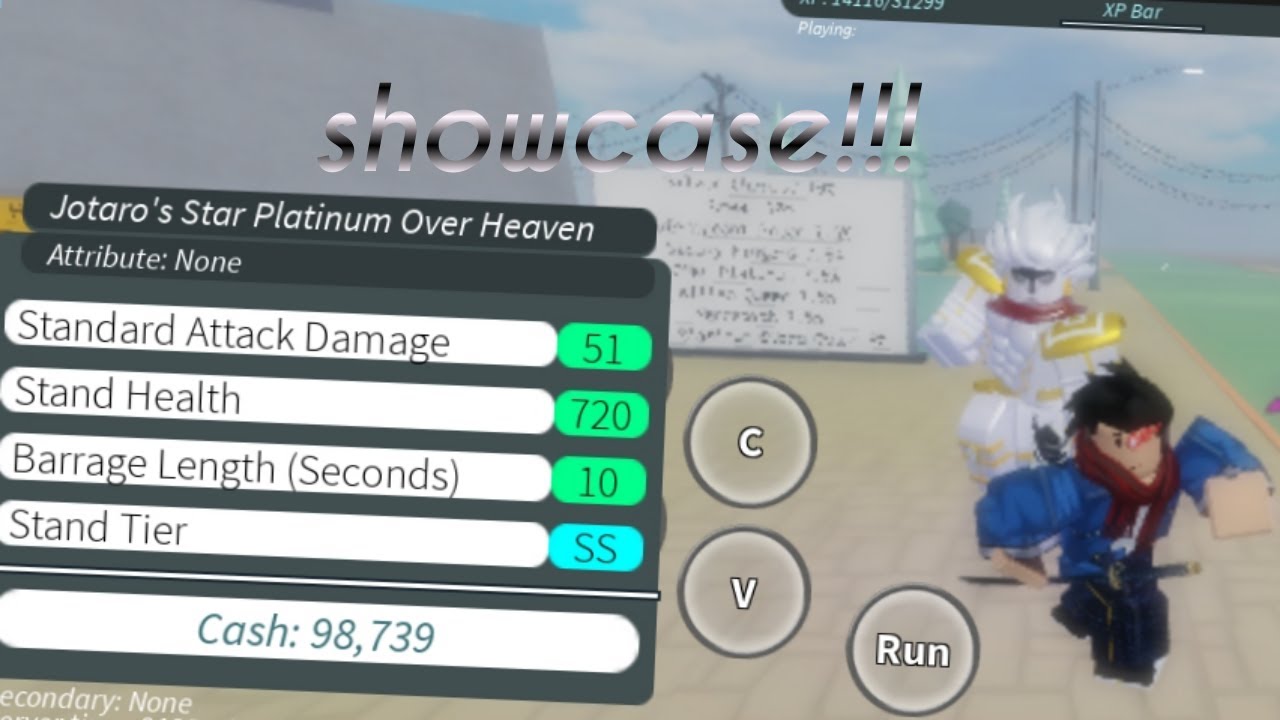 [stand upright] jotaro's star platinumm over heaven showcase YouTube