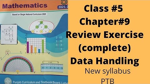 Class 5, Unit 9, Data Handling, Review Exercise (Complete), PTB,SNC, New Syllabus.