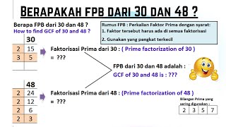 Menentukan fpb dari 30 dan 48 dengan pakai pohon faktor bentuk tabel itu mudah