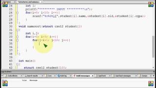 Bangla C programming tutorial 96 Structures and unions Sort a structure array namesort   YouTube