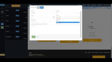 SITE123 - How to add and manage a pricing table