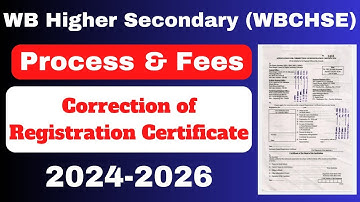 How To Apply for HS Correction of Registration Certificate WBCHSE I HS Registration Certificate Corr