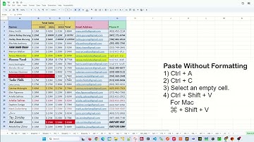 Google Sheet Shortcut: How to Paste Without Formatting - Excel Tips and Tricks
