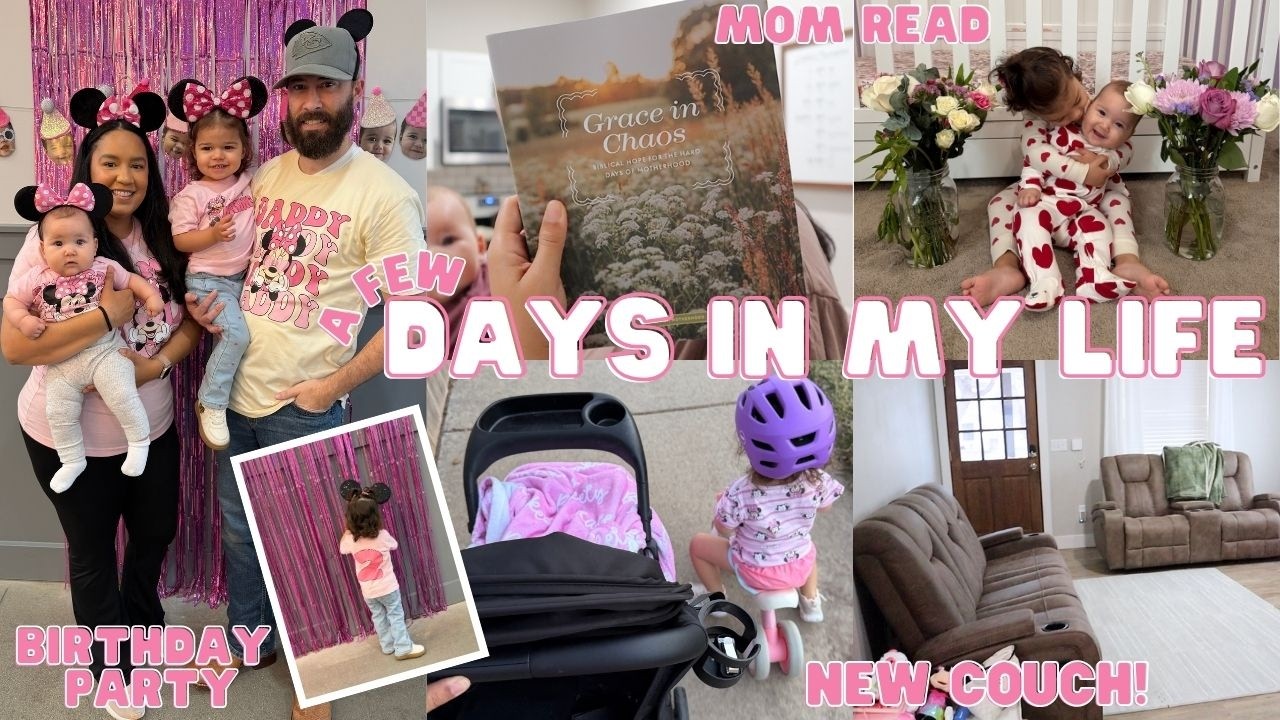 2nd Birthday Party VLOG 🎀👧🏻🥳 Our NEW Couch!! Bike Rides, Mom Devotional, library time, sahm days