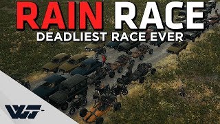 EXTREME RAINY DEATH RACE - New insane track with offroad segments too! - PUBG