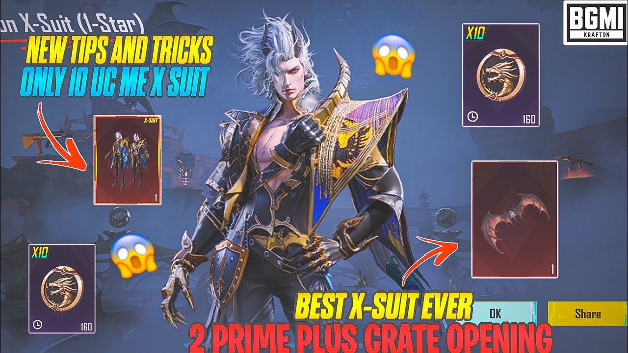 2 Prime Plus Dravion X - Suit Crate Opening | New Tricks Unlock For 10uc X Suit 💀| Bgmi X Suit Video