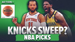 Will Jalen Brunson & NY Knicks SWEEP Tyrese Haliburton & Indiana Pacers? | NBA Picks & Odds |Buckets