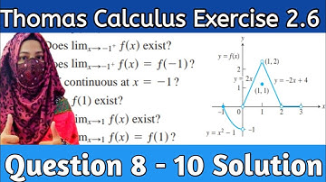 Thomas Calculus Exercise 2.6 Question 8-10 solution | Continuity from Graphs
