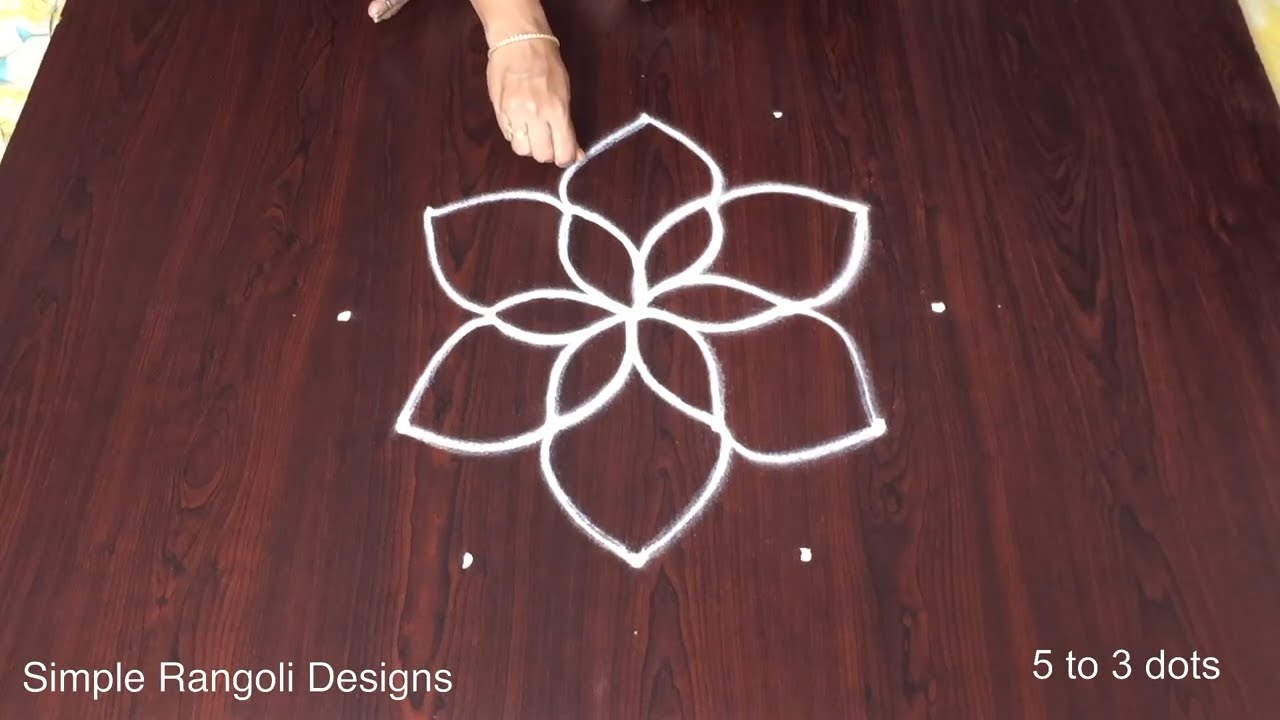 Simple 5×3 Dot Rangoli for Beginners
