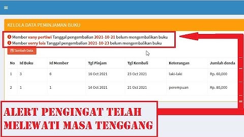 Menampilkan alert peringatan melewati masa tenggang dengan php | VLY Studio