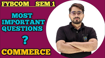 Most important Questions of Commerce 1 | FYbcom sem -1 | Mumbai University| FYBCom sem1 Commerce |