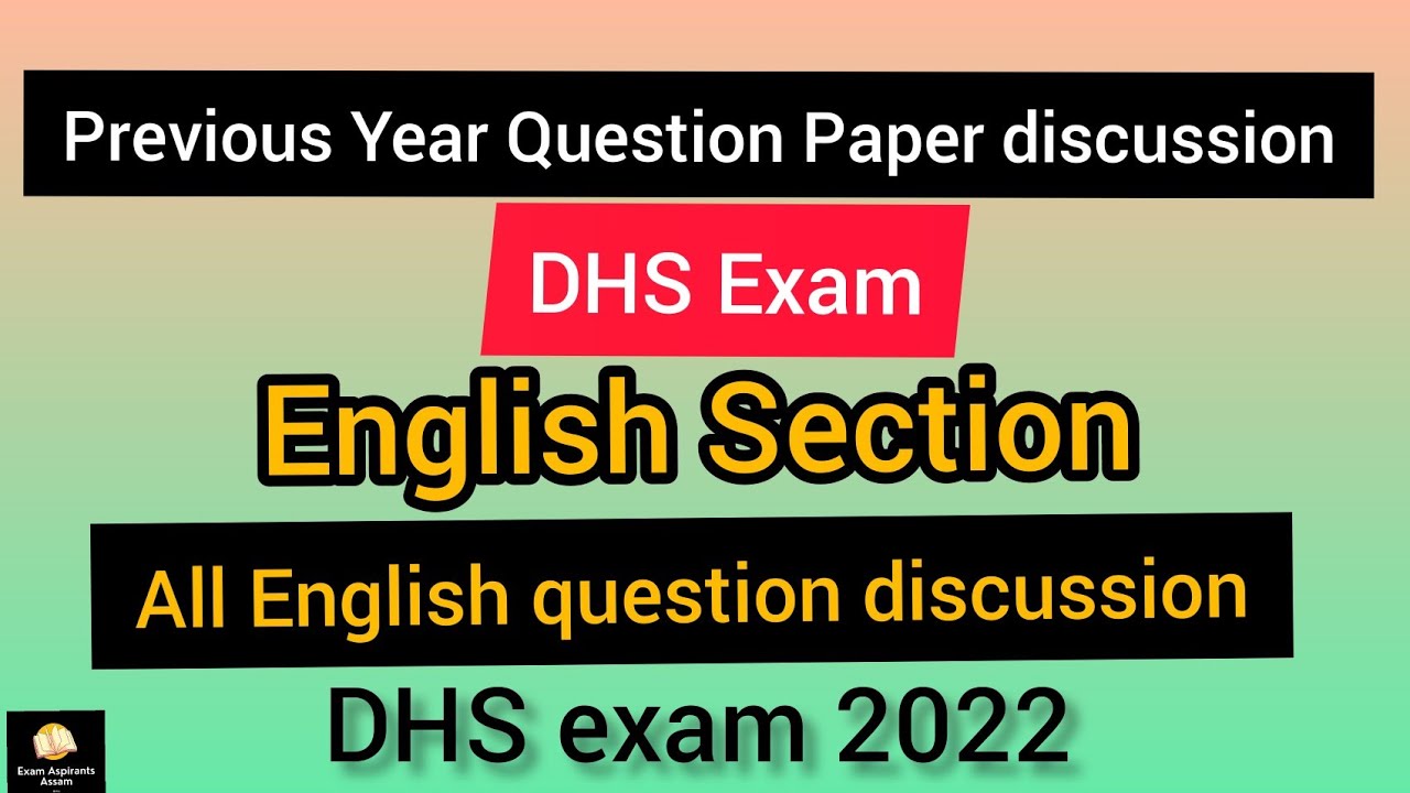 DHS Exam old question paper discussion,Previous year paper analysis DHS exam.English Part.