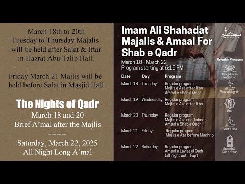 LIVE | Lecture 2 | Shahadat Imam Ali (as) | Maulana Syed Rizwan Rizvi