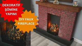 DIY faux fireplace || Dekoratif şömine yapımı