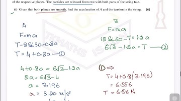 TKMaths A Level Math M1 motion on a plane video Past Paper questions 6.4