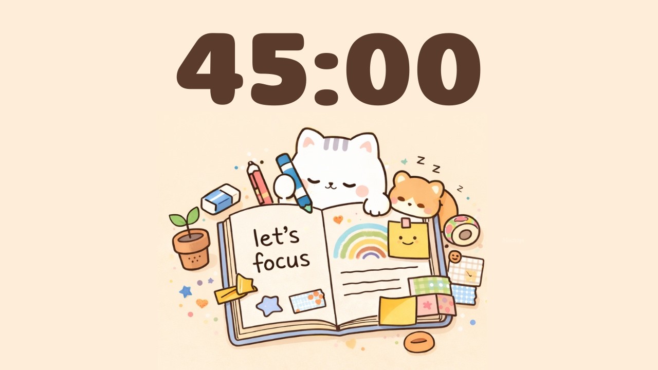 45 Minute Focus Timer ⏱️ | Deep Work • No Break • Study & Work