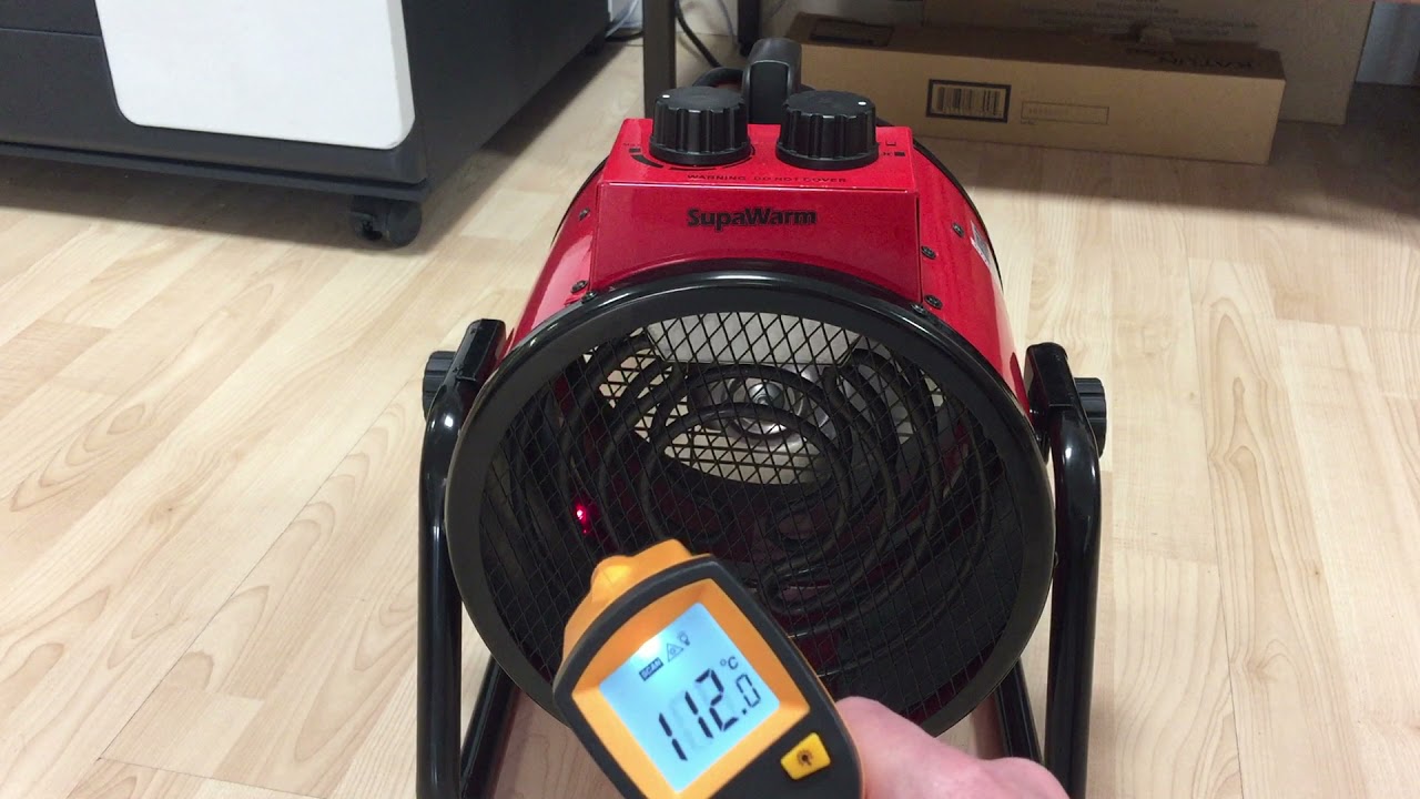 SWBH3 SupaWarm Heavy Duty Fan Heater 3000w Temperature output - YouTube