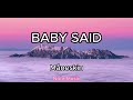 Måneskin - BABY SAID (Lyrics)