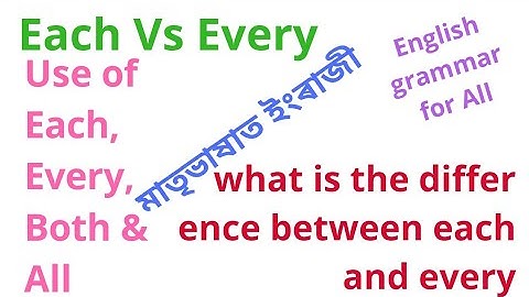 Use & Difference of Each and Every//অসমীয়াত  Each, Every, Both আৰু All ৰ ব্যৱহাৰ by Sobhan Powdel |