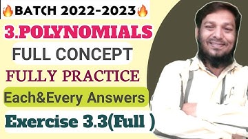 Polynomials|2022-2023| Class 10 Maths chapter 3 | Full chapter|Quadratic polynomials