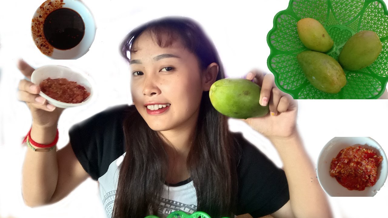ញ៉ាំស្វាយជាមួយអំបិលម្ទេស,Eating mangoes fruit YouTube