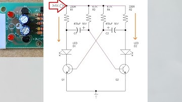 วงจรอิเล็กทรอนิกส์เบื้องต้น     วงจรไฟกระพริบ 2 ดวง