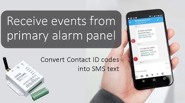 GTCOM2 Receive events from primary alarm panel Covert Contact ID codes to SMS text