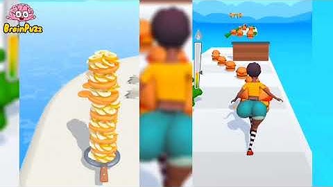 PanCake Run VS Twerk Run - All Gameplay RELAXING VIDEOS Mobile Game PRO Walkthrough ios Android