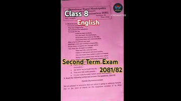 Class 8 English Second Term Exam Paper||Model Question Paper|#aditya #exam #modal #class 8