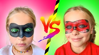 Ladybug VS Cat Noir Face Painting