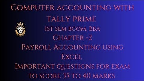 Computer accounting with tally prime important questions and answers for exam SEP syllabus 