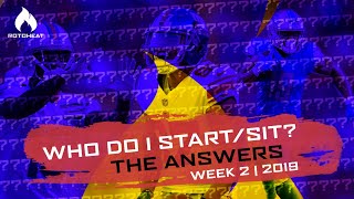 Who Do I Start? | Week 2 - Start/Sit Answers  | 2019 Fantasy Football
