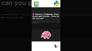 🧠 Can You Beat This Python Memory Game?🔥#programming #coding #python #pythoncoding #code #shorts