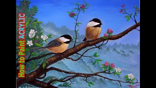 Akrilik Ile Manzara Ve Kuş Resmi Nasıl Yapılır Step By Step Acrylic Painting Techniques Tutorial