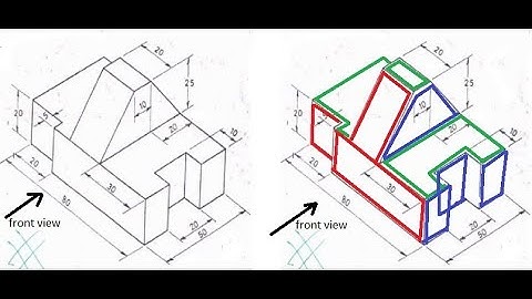 Pictorial view into Orthographic view  Model 8(using Solid Edge)
