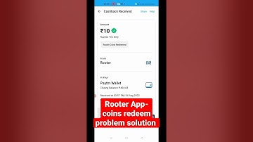 Rooter App - Coins Redeem Problem solution| new earning app without investment| earning app #shorts