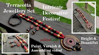 How to paint Terracotta Jewellery set | How to paint | #paintedearthbyneha #terracottajewellery
