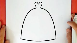 كيف ترسم فستان سهل خطوة بخطوة / رسم سهل / تعليم الرسم للمبتدئين || Easy Dress Drawing