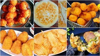 6 Amazing Potato snacks recipes ❗️ asmr eating | potato chips | potato nuggets | potato balls