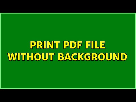 Print PDF file without background (2 Solutions!!)