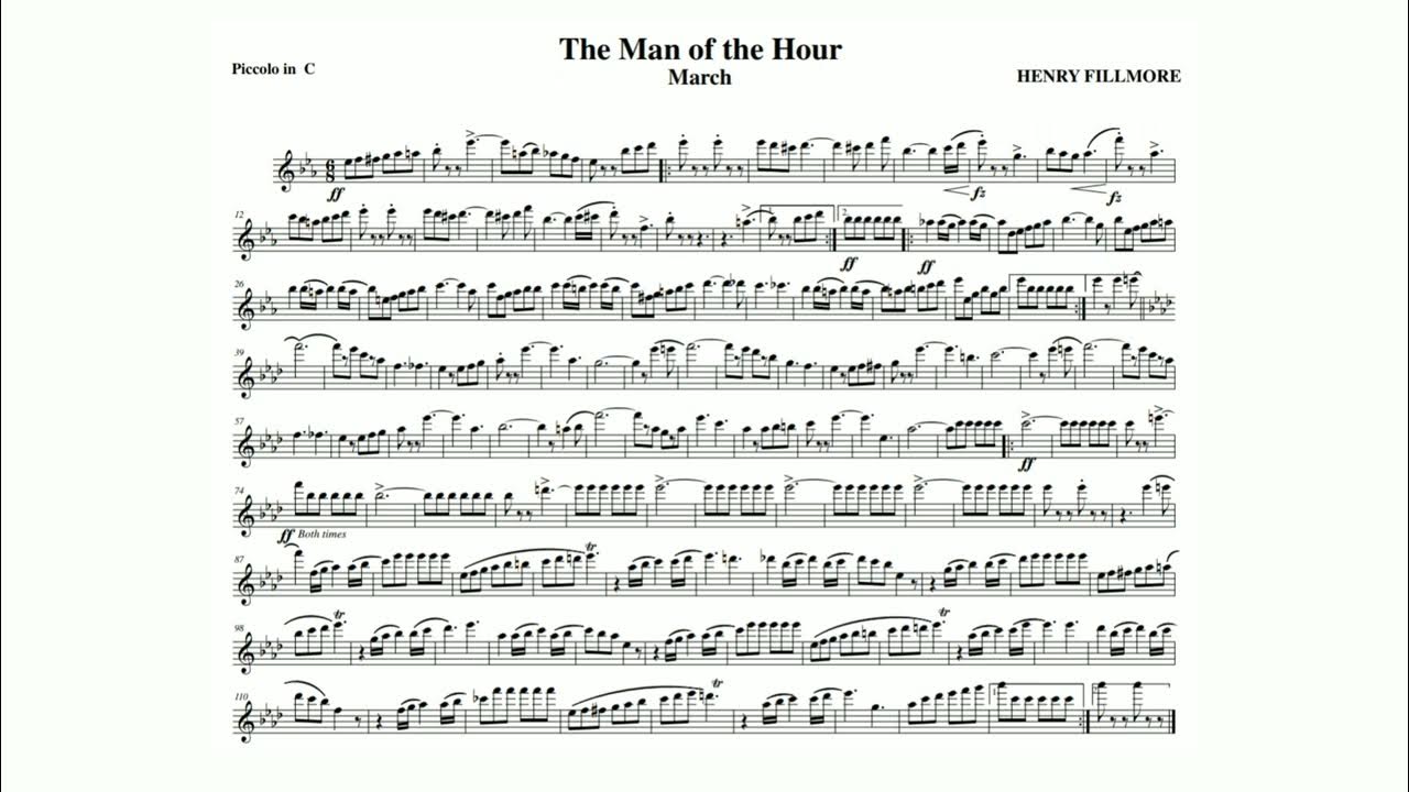 The Man of the Hour March by Henry Fillmore Piccolo in C YouTube