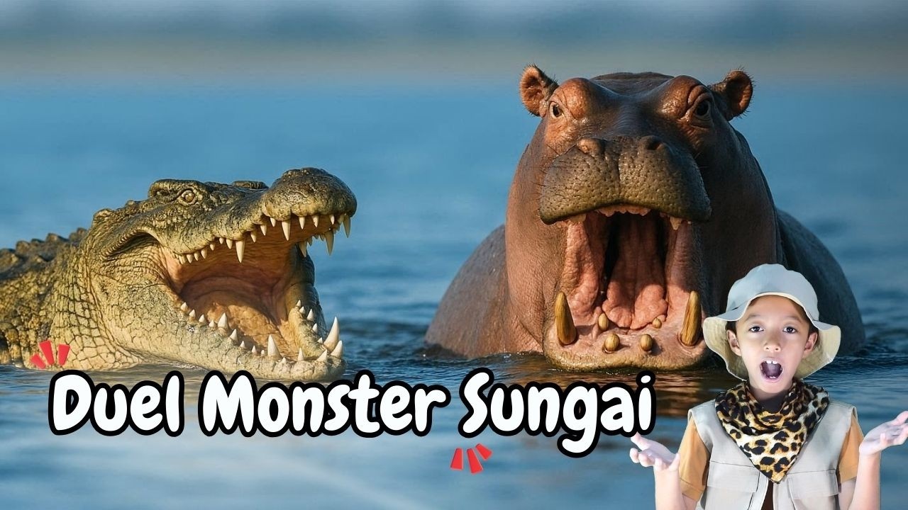 Dua Monster Sungai Buaya Versus Kuda Nil - Belajar dan Fakta Hewan