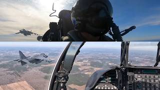 USMC Pilots Conduct AV 8B Harrier IIs Flight Ops