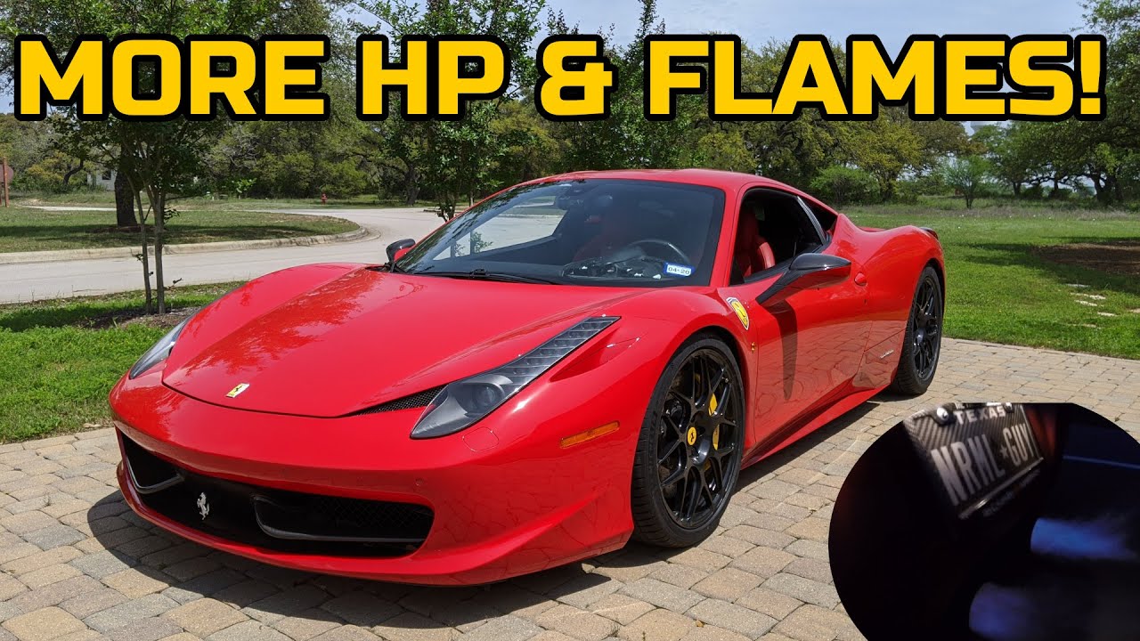 Ferrari 458 Tuning To Get More Horsepower More Pops Bangs Flames Youtube