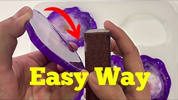 sanding the sharp edge on your resin coaster #34 #resincoasters
