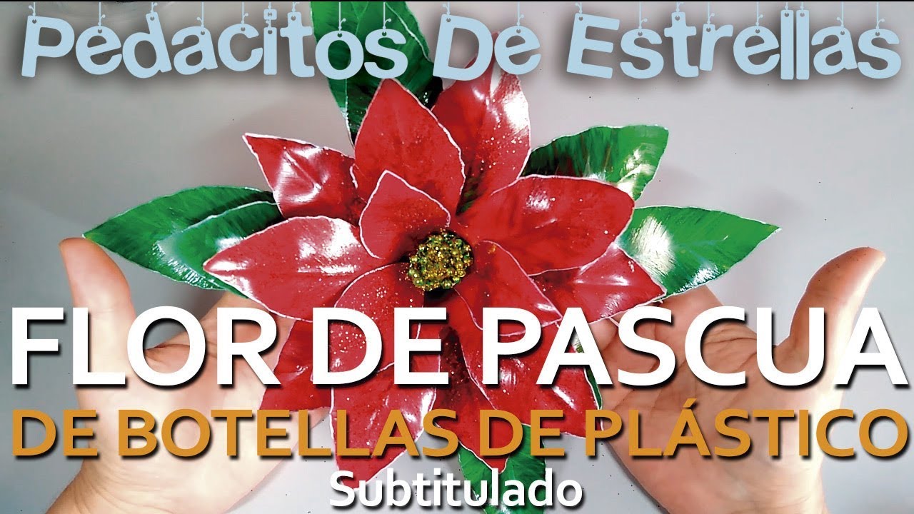 Poinsettia with plastic bottles. TUTORIAL RECYCLED HANDICRAFTS . English  subtitles. - YouTube