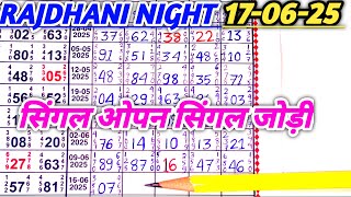Rajdhani Night Today 17-06-2025 | Rajdhani Night Chart | kalyan345 | Fix Open & Jodi| Fix Open