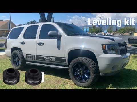 Chevy Tahoe Leveling kit - YouTube
