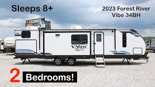Crazy Long 2 Bedroom Travel Trailer! 2023 Forest River Vibe 34BH