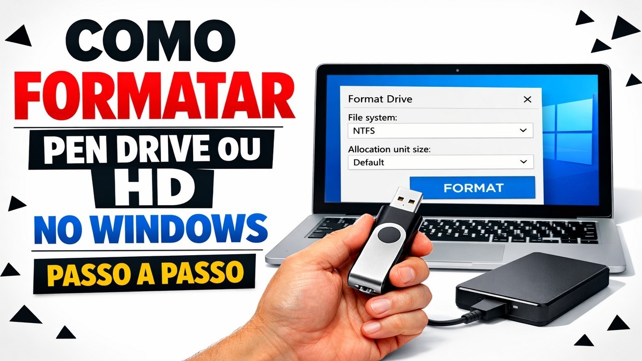Como Formatar Pen Drive ou HD no Windows Passo a Passo - YouTube